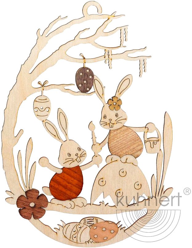 Window picture unlit with Easter motif