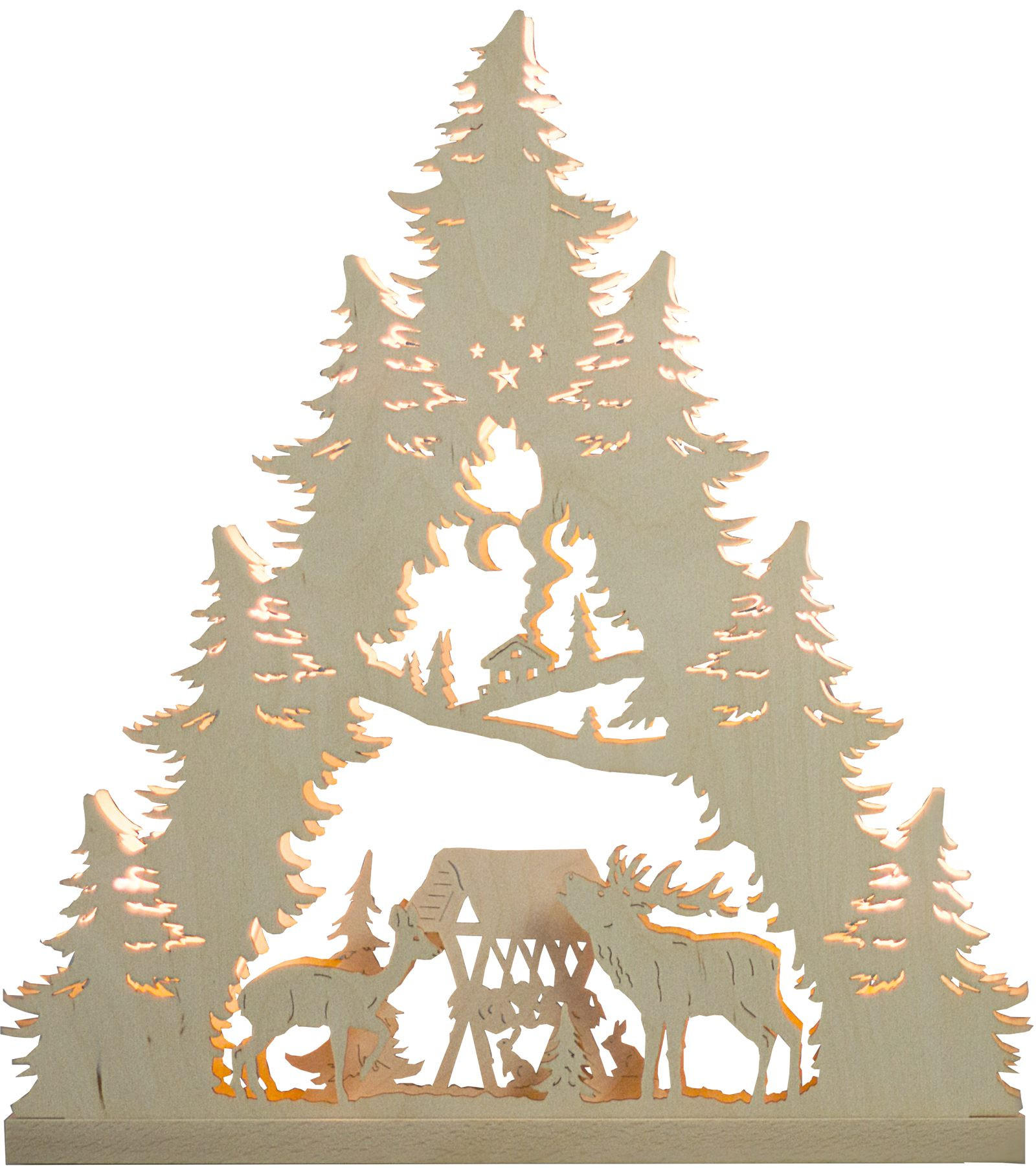 Pointed candle arch with forest animals